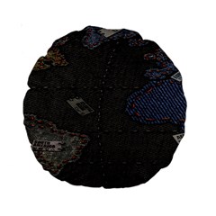 World Map Standard 15  Premium Round Cushions by Ket1n9