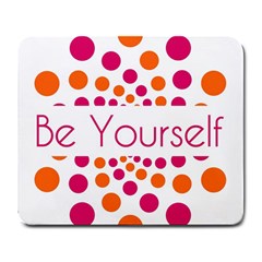 Be Yourself Pink Orange Dots Circular Large Mousepad by Ket1n9