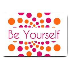 Be Yourself Pink Orange Dots Circular Large Doormat by Ket1n9