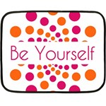 Be Yourself Pink Orange Dots Circular Two Sides Fleece Blanket (Mini) 35 x27  Blanket Front