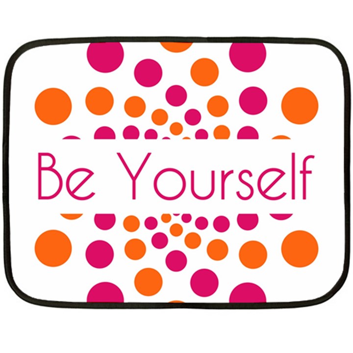 Be Yourself Pink Orange Dots Circular Two Sides Fleece Blanket (Mini)