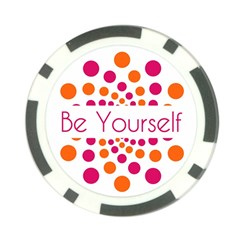 Be Yourself Pink Orange Dots Circular Poker Chip Card Guard (10 Pack) by Ket1n9