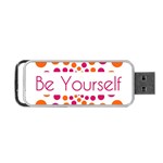 Be Yourself Pink Orange Dots Circular Portable USB Flash (Two Sides) Front