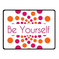 Be Yourself Pink Orange Dots Circular Two Sides Fleece Blanket (small) by Ket1n9