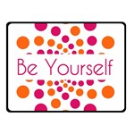 Be Yourself Pink Orange Dots Circular Two Sides Fleece Blanket (Small) 45 x34  Blanket Front