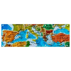 World Map Banner And Sign 9  X 3  by Ket1n9