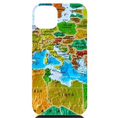 World Map Iphone 14 Plus Black Uv Print Case by Ket1n9