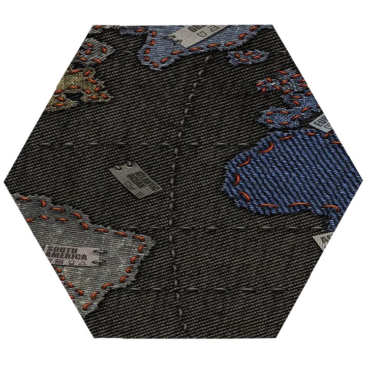 World Map Wooden Puzzle Hexagon