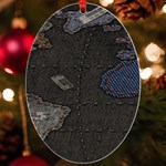 World Map UV Print Acrylic Ornament Oval Front