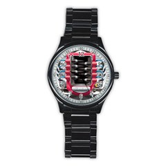 Car Engine Stainless Steel Round Watch by Ket1n9