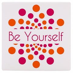 Be Yourself Pink Orange Dots Circular Uv Print Square Tile Coaster  by Ket1n9