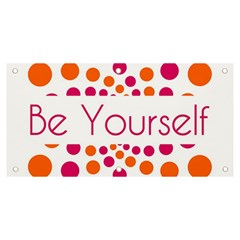 Be Yourself Pink Orange Dots Circular Banner And Sign 6  X 3  by Ket1n9