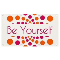 Be Yourself Pink Orange Dots Circular Banner And Sign 7  X 4  by Ket1n9