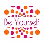 Be Yourself Pink Orange Dots Circular Premium Plush Fleece Blanket (Large) 80 x60  Blanket Front