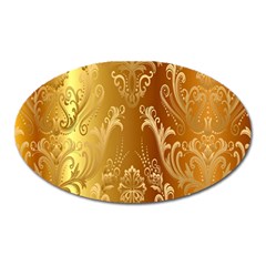 Golden Pattern Vintage Gradient Vector Oval Magnet by Ket1n9