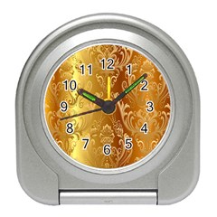 Golden Pattern Vintage Gradient Vector Travel Alarm Clock by Ket1n9