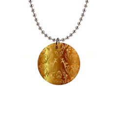 Golden Pattern Vintage Gradient Vector 1  Button Necklace by Ket1n9