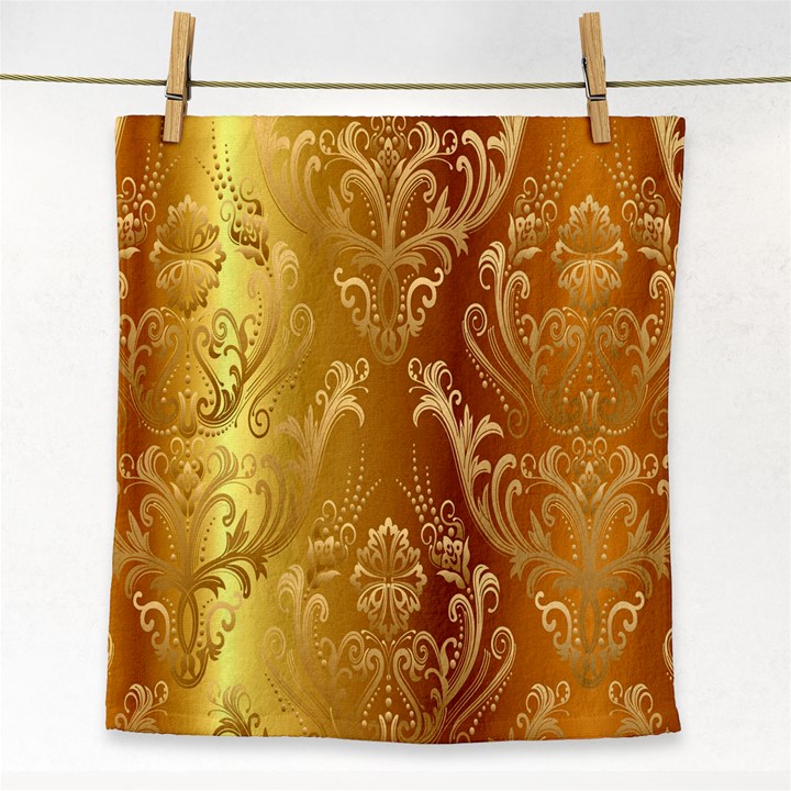 Golden Pattern Vintage Gradient Vector Face Towel