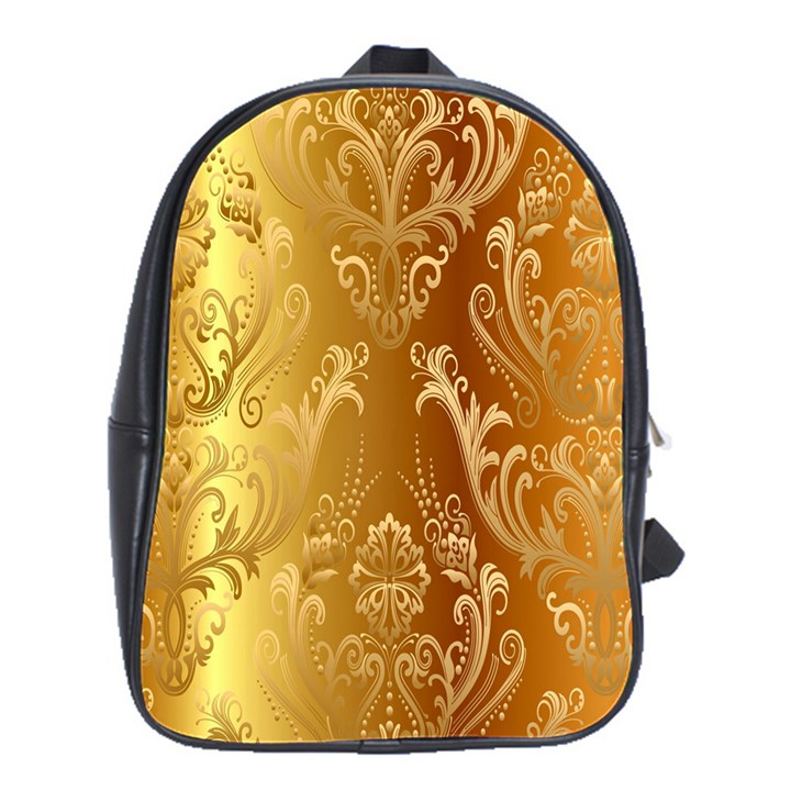 Golden Pattern Vintage Gradient Vector School Bag (Large)