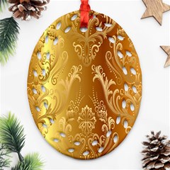 Golden Pattern Vintage Gradient Vector Ornament (oval Filigree) by Ket1n9