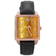 Golden Pattern Vintage Gradient Vector Rose Gold Leather Watch  by Ket1n9