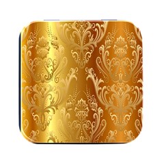 Golden Pattern Vintage Gradient Vector Square Metal Box (black) by Ket1n9