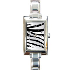 White Tiger Skin Rectangle Italian Charm Watch by Ket1n9