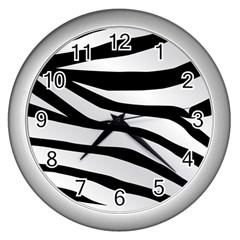 White Tiger Skin Wall Clock (silver) by Ket1n9