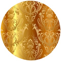 Golden Pattern Vintage Gradient Vector Wooden Puzzle Round by Ket1n9