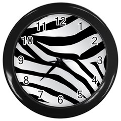 White Tiger Skin Wall Clock (black) by Ket1n9