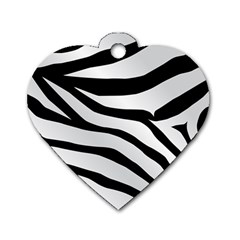 White Tiger Skin Dog Tag Heart (two Sides) by Ket1n9