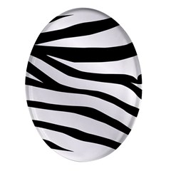 White Tiger Skin Oval Glass Fridge Magnet (4 Pack) by Ket1n9