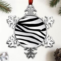 White Tiger Skin Metal Small Snowflake Ornament by Ket1n9