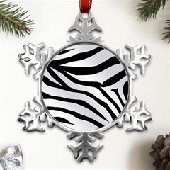 White Tiger Skin Metal Small Snowflake Ornament by Ket1n9