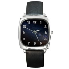 Cosmos Dark Hd Wallpaper Milky Way Square Metal Watch by Ket1n9