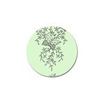 Illustration Of Butterflies And Flowers Ornament On Green Background Golf Ball Marker (10 pack) Front