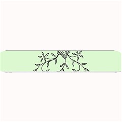 Illustration Of Butterflies And Flowers Ornament On Green Background Small Bar Mat by Ket1n9