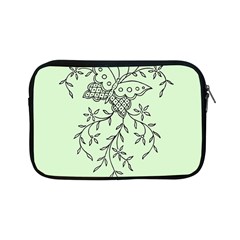 Illustration Of Butterflies And Flowers Ornament On Green Background Apple Ipad Mini Zipper Cases by Ket1n9