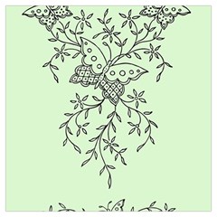 Illustration Of Butterflies And Flowers Ornament On Green Background Lightweight Scarf  by Ket1n9