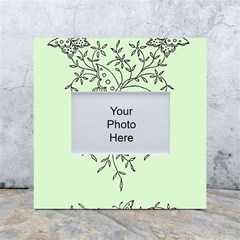 Illustration Of Butterflies And Flowers Ornament On Green Background White Box Photo Frame 4  X 6  by Ket1n9