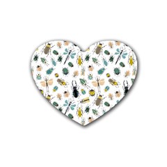 Insect Animal Pattern Rubber Coaster (heart) by Ket1n9