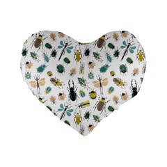 Insect Animal Pattern Standard 16  Premium Heart Shape Cushions by Ket1n9