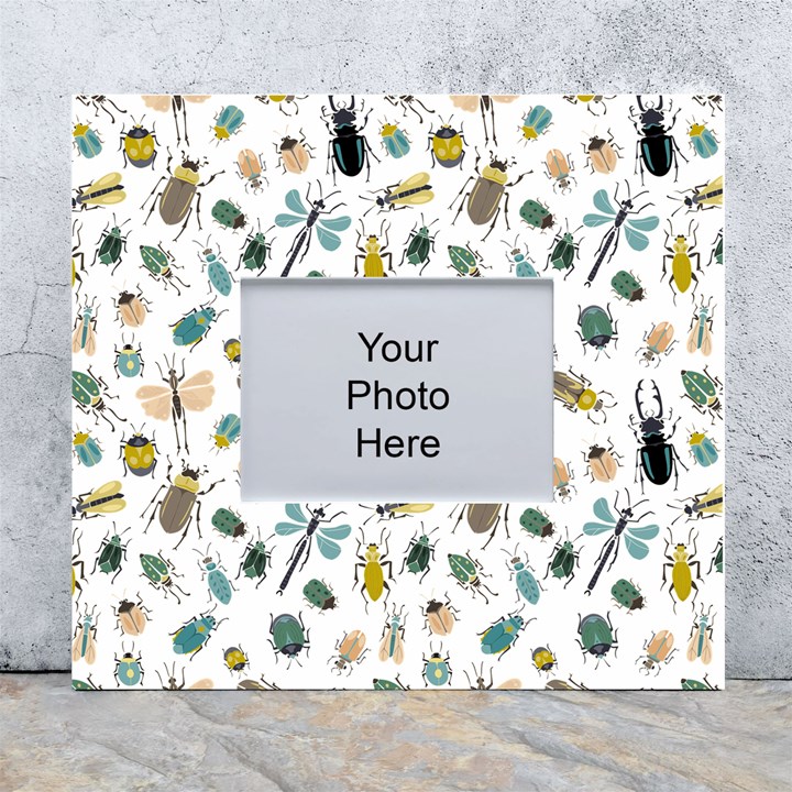 Insect Animal Pattern White Wall Photo Frame 5  x 7 