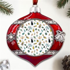 Insect Animal Pattern Metal Snowflake And Bell Red Ornament by Ket1n9