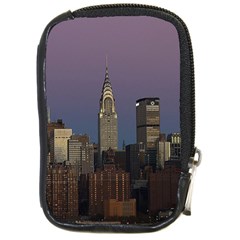 Skyline City Manhattan New York Compact Camera Leather Case by Ket1n9