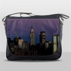 Skyline City Manhattan New York Messenger Bag by Ket1n9