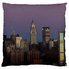 Skyline City Manhattan New York Large Cushion Case (two Sides) by Ket1n9