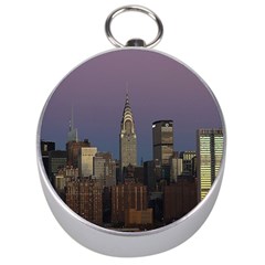 Skyline City Manhattan New York Silver Compasses by Ket1n9