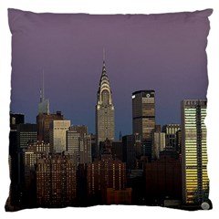 Skyline City Manhattan New York Large Premium Plush Fleece Cushion Case (one Side) by Ket1n9