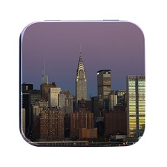 Skyline City Manhattan New York Square Metal Box (black) by Ket1n9